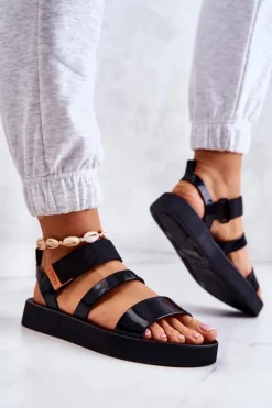 Pachnące Gumowe Sandały Na Rzep ZAXY HH285285 Czarne