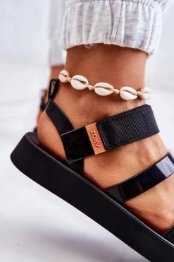 Pachnące Gumowe Sandały Na Rzep ZAXY HH285285 Czarne