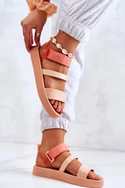 Pachnące Gumowe Sandały Na Rzep ZAXY HH285288 Pomarańczowe