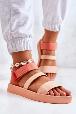 Pachnące Gumowe Sandały Na Rzep ZAXY HH285288 Pomarańczowe