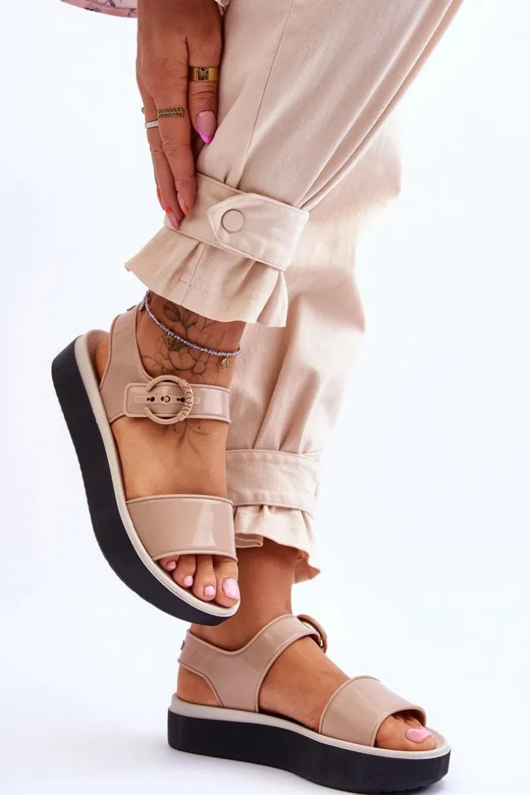 Pachnące Hipoalergiczne Sandały ZAXY JJ285240 Beżowo-Czarne