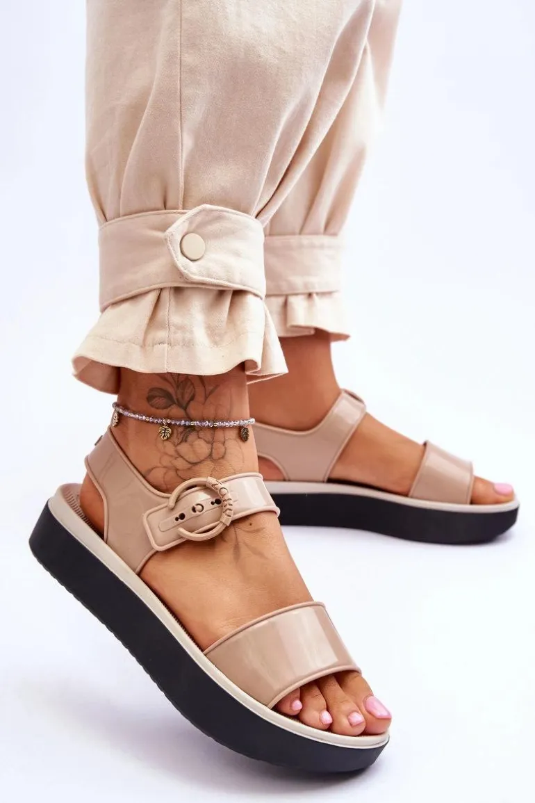 Pachnące Hipoalergiczne Sandały ZAXY JJ285240 Beżowo-Czarne