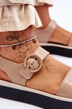 Pachnące Hipoalergiczne Sandały ZAXY JJ285240 Beżowo-Czarne