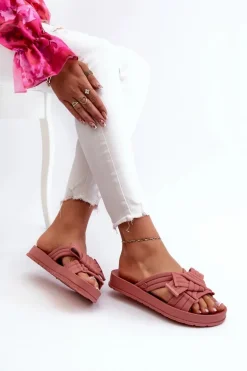 Pachnące Klapki Damskie Na Płaskiej Podeszwie ZAXY LL285097 Brudny Róż