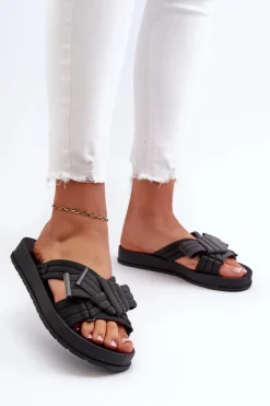 Pachnące Klapki Damskie Na Płaskiej Podeszwie ZAXY LL285096 Czarne