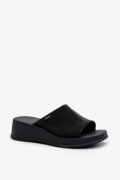 Pachnące Klapki Damskie Na Koturnie ZAXY LL285084 Czarne