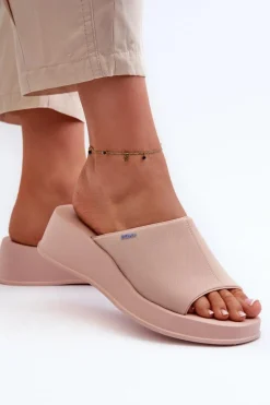 Pachnące Klapki Damskie Na Koturnie ZAXY LL285083 Jasnoróżowe