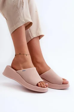 Pachnące Klapki Damskie Na Koturnie ZAXY LL285083 Jasnoróżowe