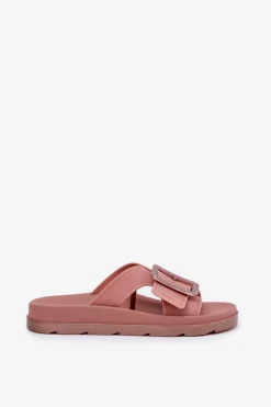 Pachnące Klapki Damskie Z Ozdobną Klamrą ZAXY RR285077 Brudny Róż