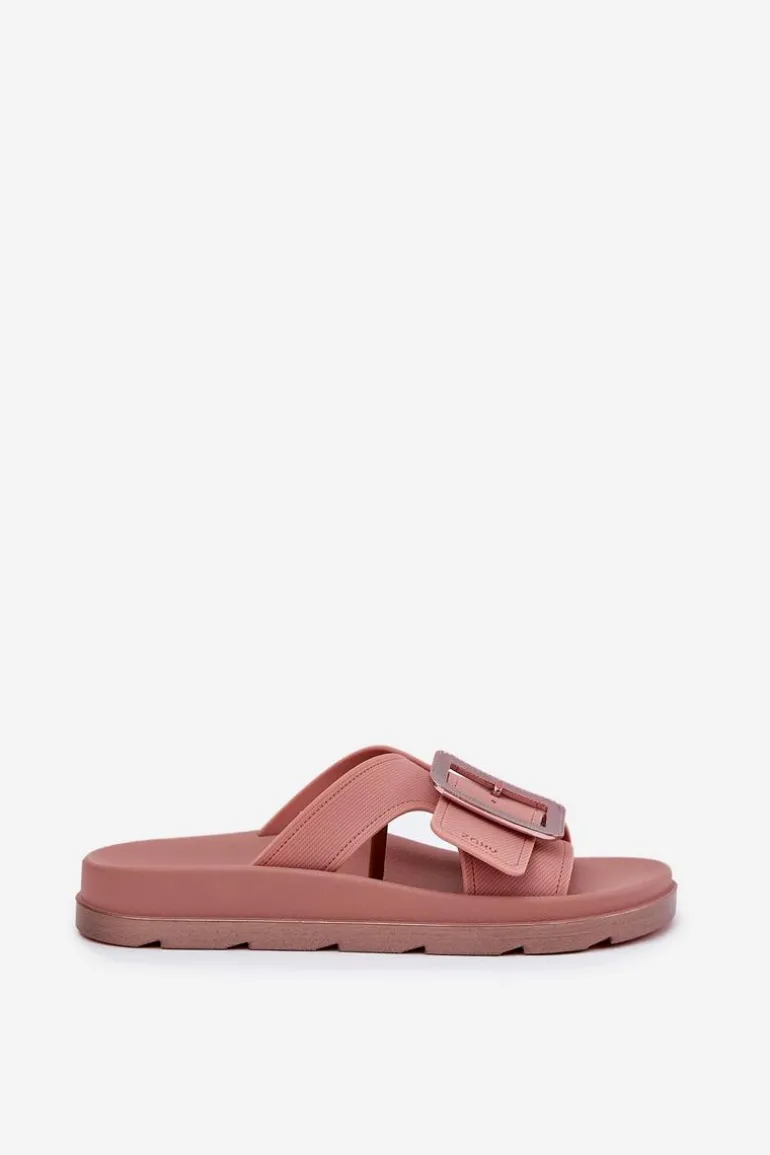 Pachnące Klapki Damskie Z Ozdobną Klamrą ZAXY RR285077 Brudny Róż