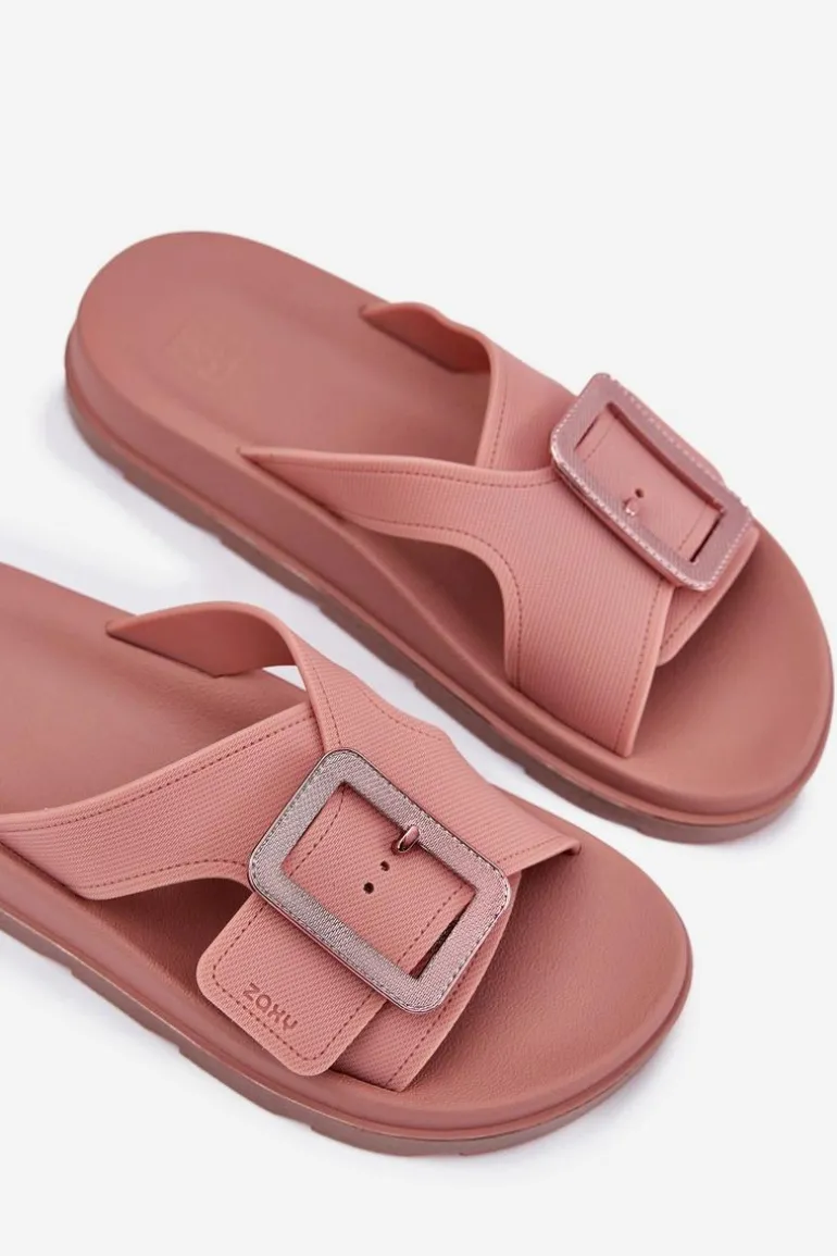 Pachnące Klapki Damskie Z Ozdobną Klamrą ZAXY RR285077 Brudny Róż