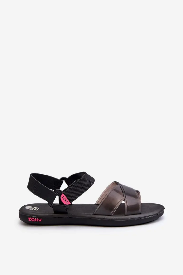 Pachnące Sandały Na Płaskiej Podeszwie ZAXY JJ285011 Czarne