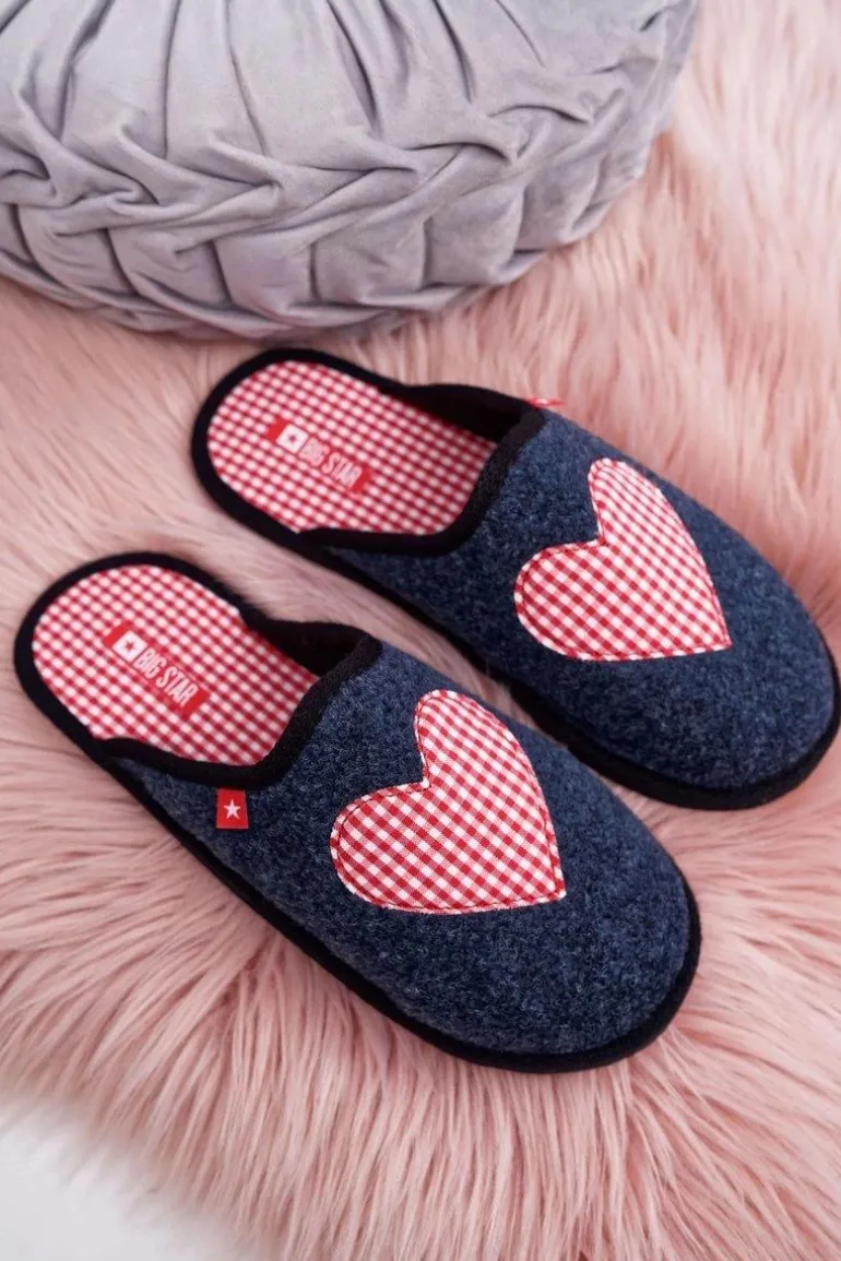 Papcie Damskie Domowe Big Star Granatowe D267800A