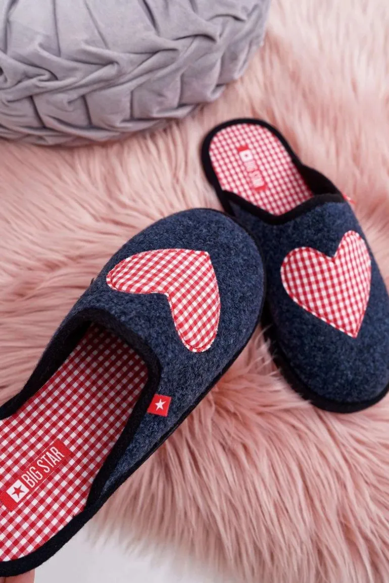 Papcie Damskie Domowe Big Star Granatowe D267800A