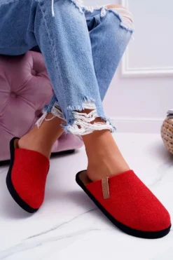 Papcie Damskie Domowe Big Star Czerwone D267865A