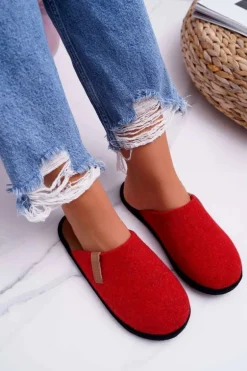 Papcie Damskie Domowe Big Star Czerwone D267865A