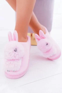 Papcie Damskie Klasyczne Z Królikiem Różowe Howi