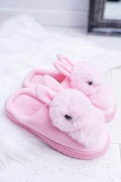 Papcie Damskie Klasyczne Z Królikiem Różowe Howi