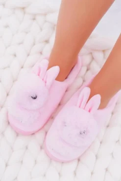 Papcie Damskie Klasyczne Z Królikiem Różowe Howi