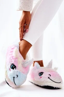 Papcie Damskie Wsuwane Jednorożce Wielokolorowe