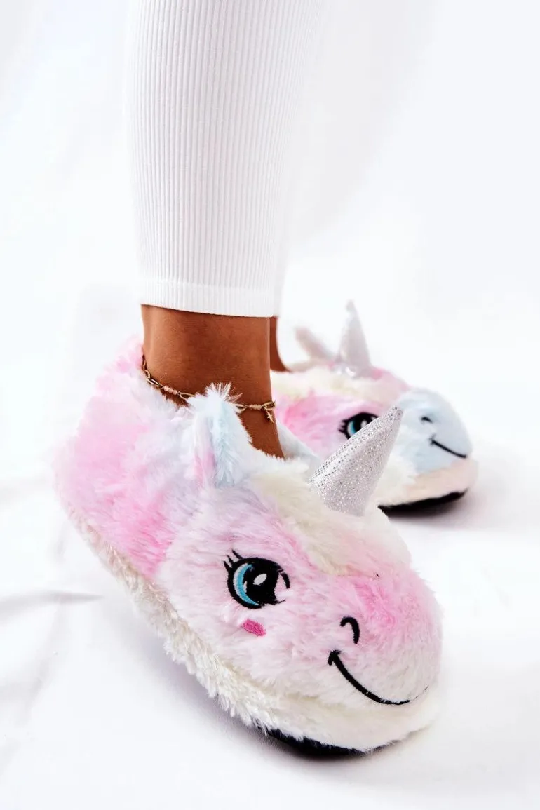 Papcie Damskie Wsuwane Jednorożce Wielokolorowe