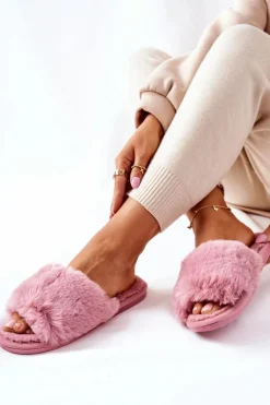 Papcie Damskie Z Futerkiem Różowe Trusted