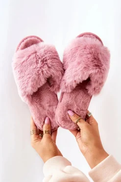Papcie Damskie Z Futerkiem Różowe Trusted