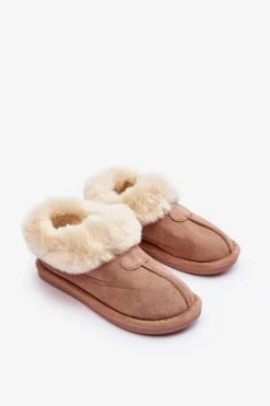 Papcie Damskie Z Futerkiem Beżowe Lanoze