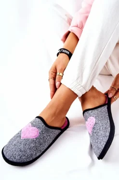 Papcie Domowe Panto Fino II267010 Szaro-Różowe