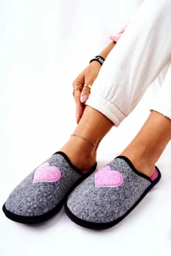 Papcie Domowe Panto Fino II267010 Szaro-Różowe