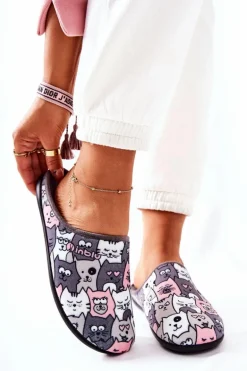 Papcie Klapki Befado Kotki 155D200 Szare