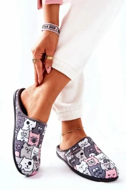 Papcie Klapki Befado Kotki 155D200 Szare