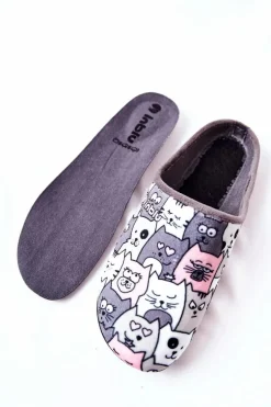 Papcie Klapki Befado Kotki 155D200 Szare