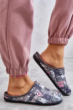 Papcie Klapki Befado Kotki 155D208 Szare