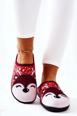 Papcie Ocieplane Renifer Czerwone Taffy