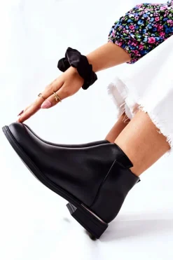 Płaskie Botki Ocieplane Sergio Leone BT511 Czarne