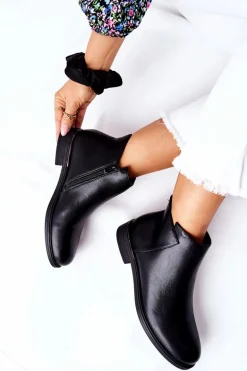 Płaskie Botki Ocieplane Sergio Leone BT511 Czarne