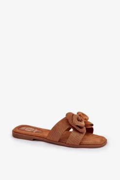 Płaskie Klapki Damskie Z Kokardką Camel Tobin