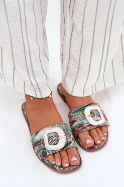 Płaskie Klapki Damskie Z Ozdobną Klamrą Multikolor Clariola