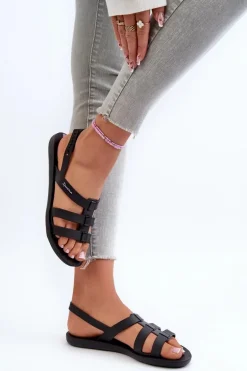 Płaskie Sandały Damskie 83516 Ipanema Style Sandal Fem Czarne