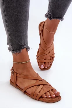 Płaskie Sandały Damskie Big Star NN274013 Camel