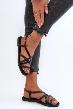 Płaskie Sandały Damskie Big Star NN274011 Czarne