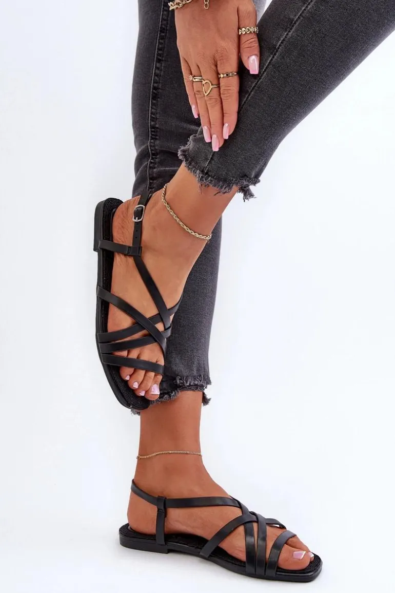 Płaskie Sandały Damskie Big Star NN274011 Czarne