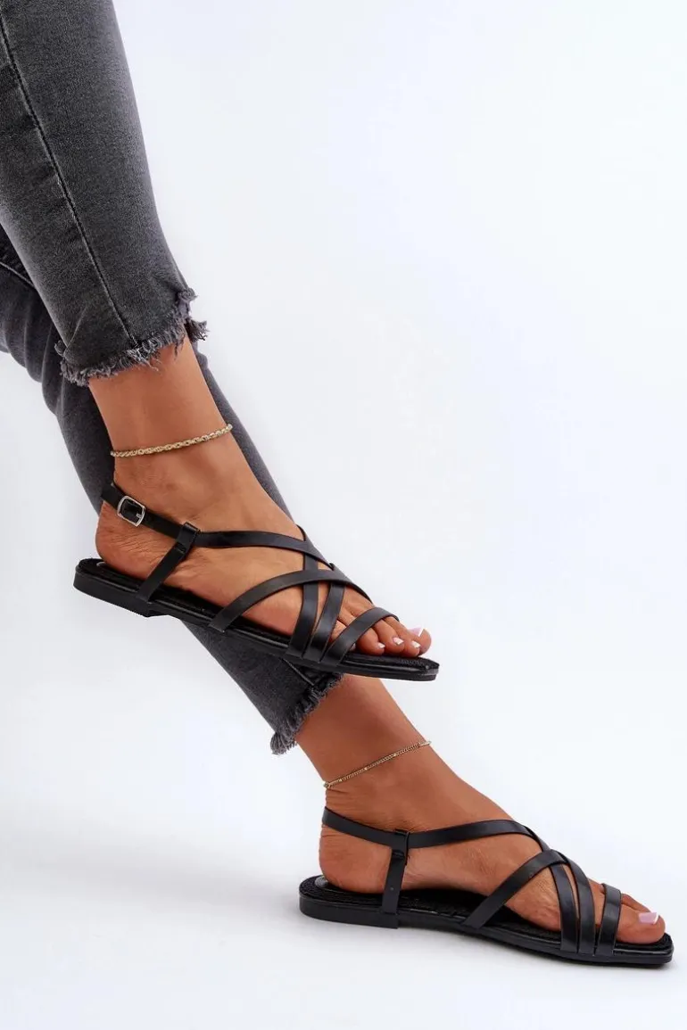 Płaskie Sandały Damskie Big Star NN274011 Czarne