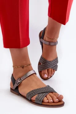 Płaskie Sandały Damskie S.Barski MY923 Czarne