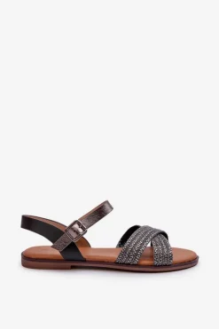 Płaskie Sandały Damskie S.Barski MY923 Czarne