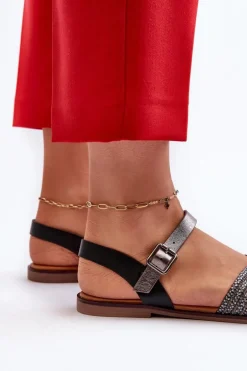 Płaskie Sandały Damskie S.Barski MY923 Czarne