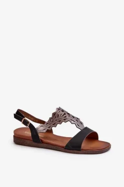 Płaskie Sandały Damskie Sergio Leone SK070H Czarne