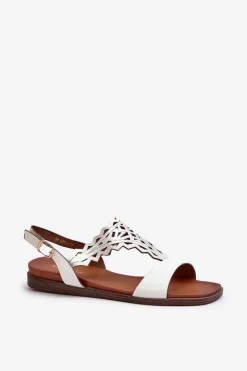 Płaskie Sandały Damskie Sergio Leone SK070H Białe