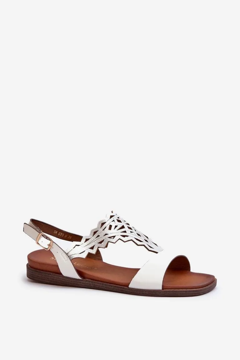 Płaskie Sandały Damskie Sergio Leone SK070H Białe